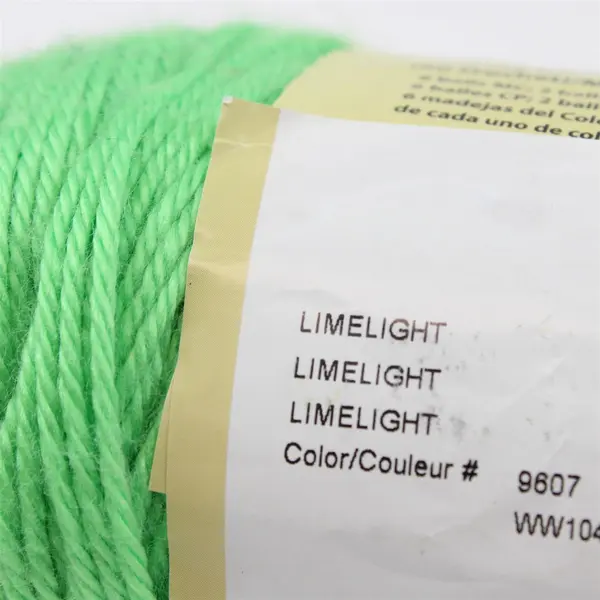 Lot of 2 Caron Simply Soft No Dye Lot Yarn Limelight #9607 Medium Weight 4