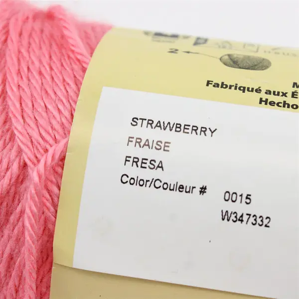 Lot of 2 Caron Simply Soft No Dye Lot Yarn Strawberry #0015 Medium Weight 4