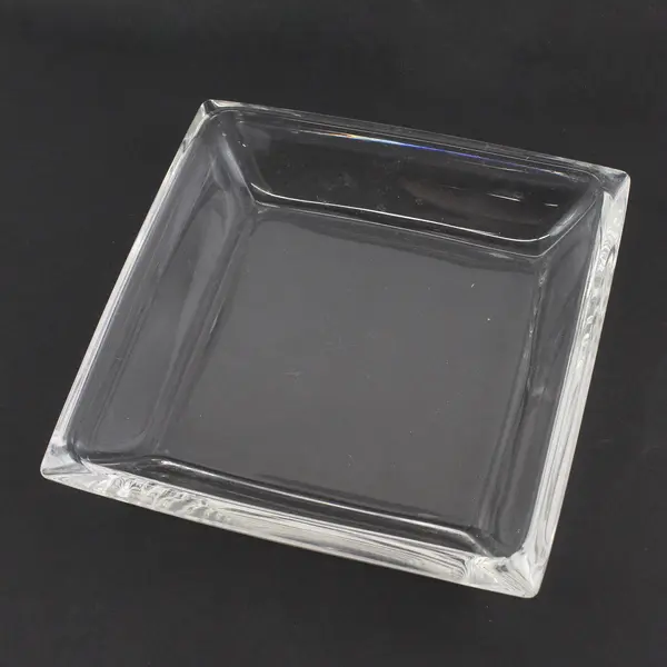 Clear Glass Square Trinket Candy Dish 7.5"