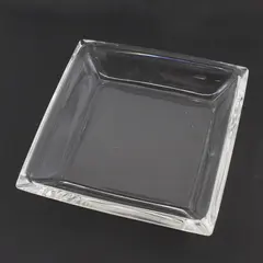Clear Glass Square Trinket Candy Dish 7.5"