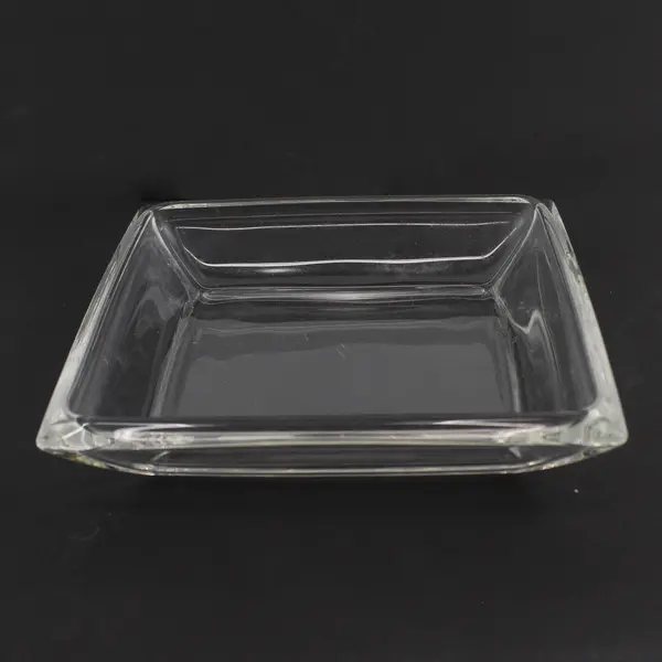 Clear Glass Square Trinket Candy Dish 7.5"