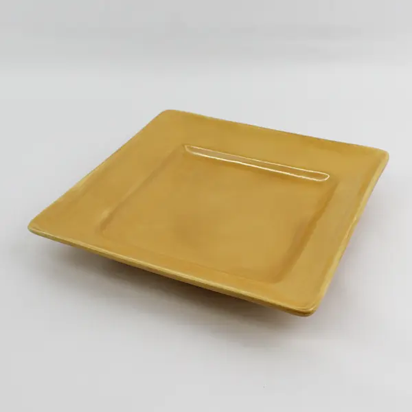 HD Designs Mustard Yellow Square Ceramic Platter 10"