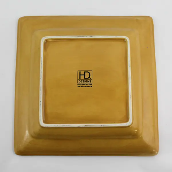 HD Designs Mustard Yellow Square Ceramic Platter 10"