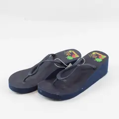 Old Navy Women's Size 9 Blue "Take a Break in Tahiti" Platform Sandals Y2K - New