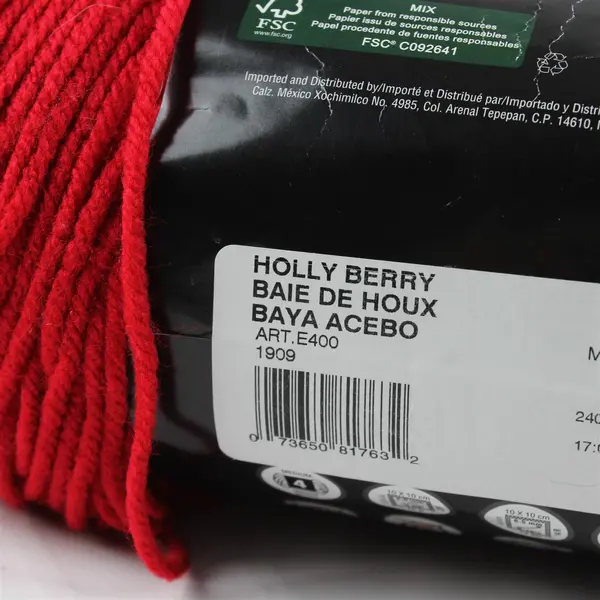 NEW Red Heart With Love Yarn - Holly Berry - Medium (4) 370yds