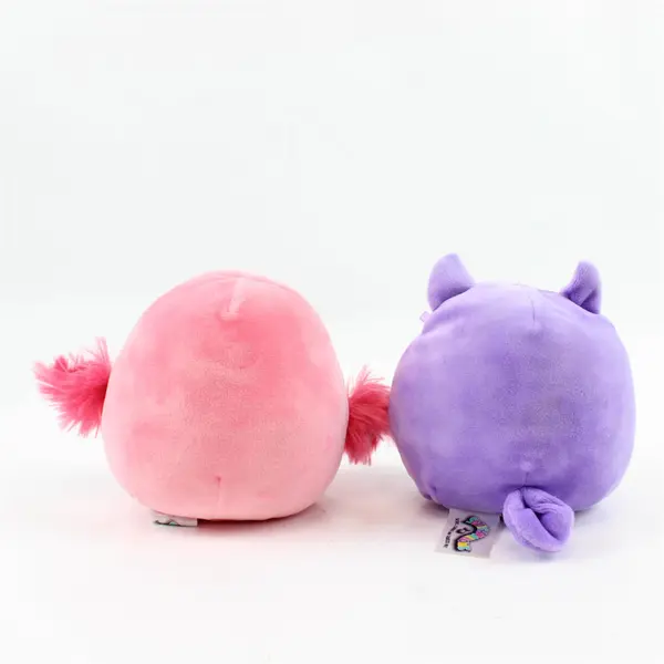 Lot of 2 Squishmallows 5" Cookie Flamingo Holly Owl Plush