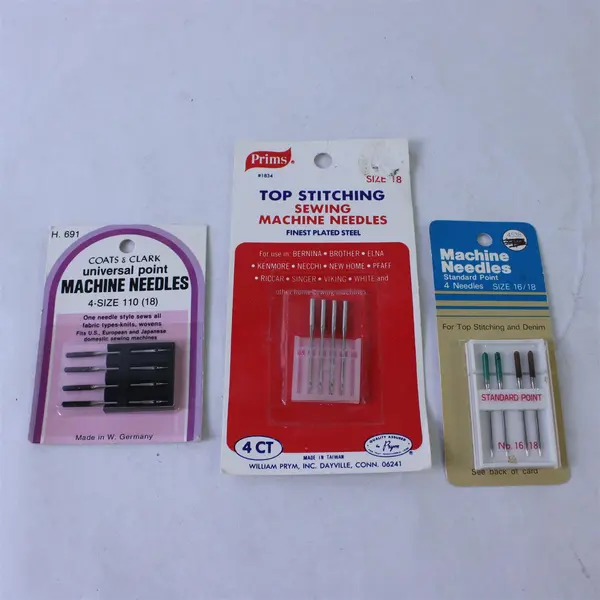 Lot of 3 Vintage Sewing Machine Needle Packs Prims Coats & Clark Notions Etc