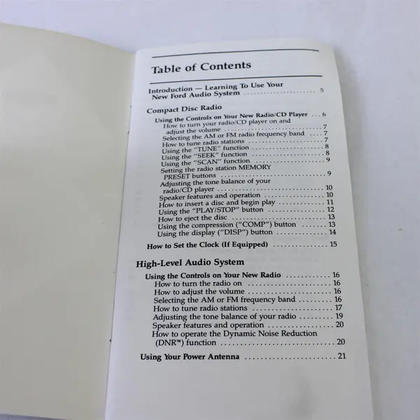 Ford Electronic Sound Systems Operating Guide F1DF-19A016-AA