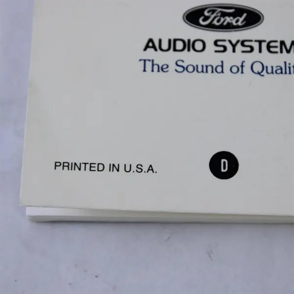 Ford Electronic Sound Systems Operating Guide F1DF-19A016-AA