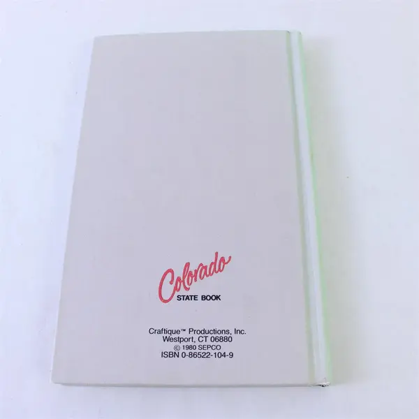 Colorado State Book 1980 Blank Journal Souvenir Craftique Productions
