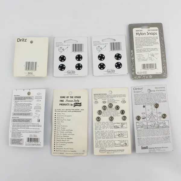 Lot of 8 Dritz Prims Scovill Vintage Mixed Sewing Fasteners Hooks Snaps