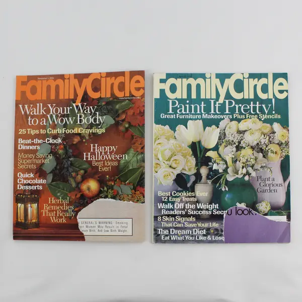 Lot of 2 Family Circle Magazines April 23rd & November 1st 2002 