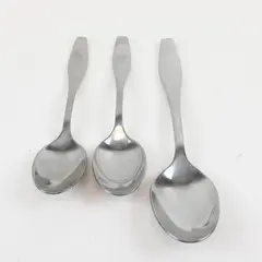 Lot of 3 Stainless Steel Mixed Spoons from Pfaltzgraff Collete-Frosted Pattern
