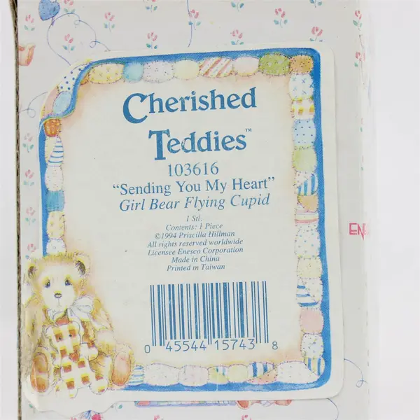 Enesco Cherished Teddies Sending You My Heart Girl Bear Cupid Figurine NIB