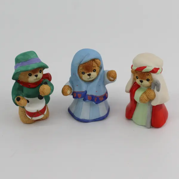 Lot of 5 Enesco Lucy & Me Teddy Bear Nativity Figurines Lucy Rigg 1987