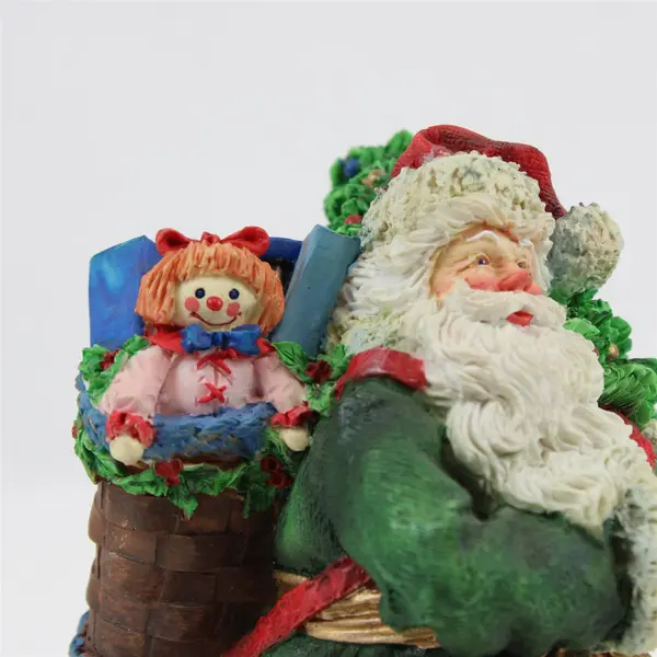 1994 Roman Inc Santa Claus Figurine Basket Christmas Tree 1910