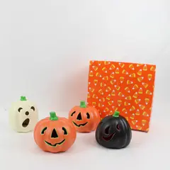 Department 56 34030 Set of 4 Ceramic Jack-O-Lanterns Halloween Decor