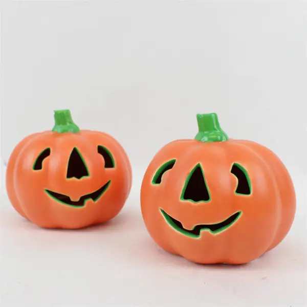 Department 56 34030 Set of 4 Ceramic Jack-O-Lanterns Halloween Decor