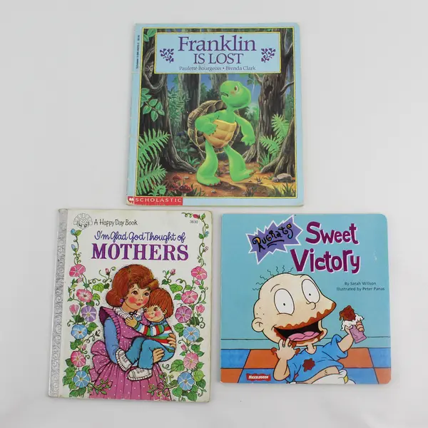 3 Books Rugrats Sweet Victory Franklin Is Lost I'm Glad God Thought of Mothers