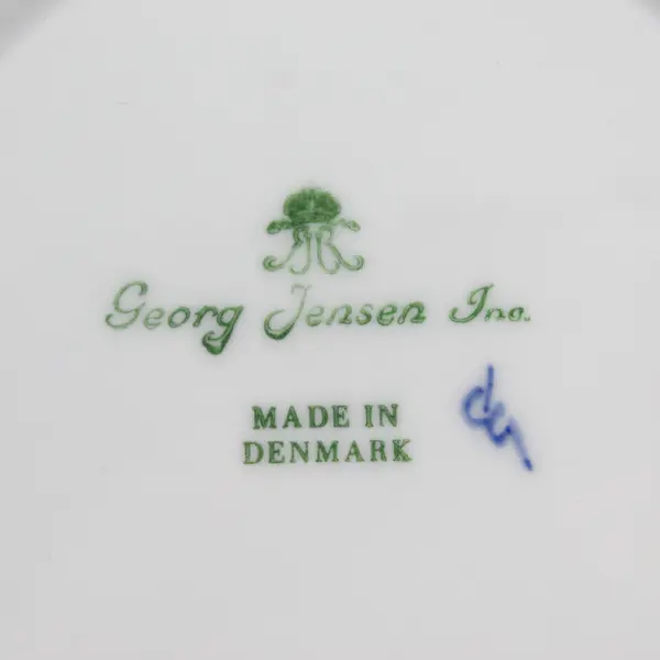 Vtg Georg Jensen 1974 Mother's Day Mars Dag Plate Denmark Blue White 6.75”