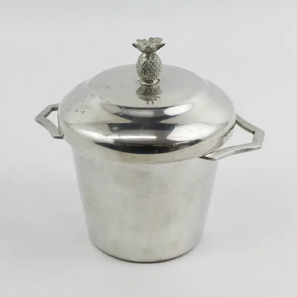 Vintage MCM THE KING'S PEWTER Pewter Sugar Bowl Pineapple Finial