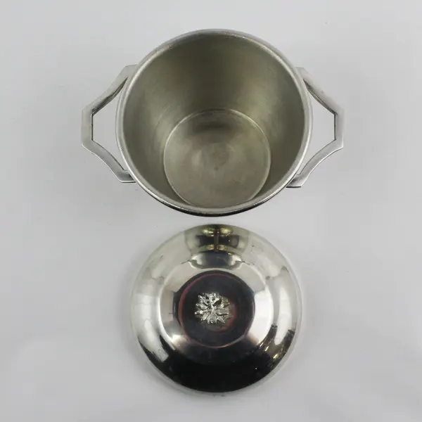Vintage MCM THE KING'S PEWTER Pewter Sugar Bowl Pineapple Finial