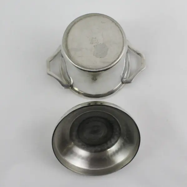 Vintage MCM THE KING'S PEWTER Pewter Sugar Bowl Pineapple Finial