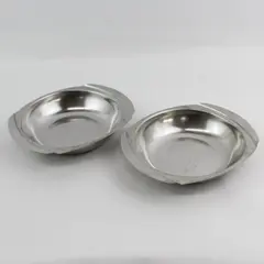 Lot Of 2 Oval Stainless Steel Serving Bowls Made In India 9.25 x 7.75"