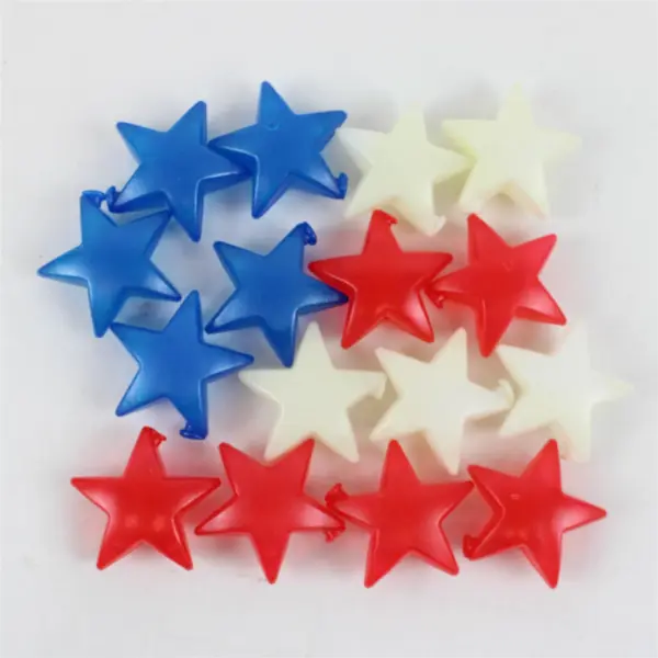 Lot of 16 Plastic Red White Blue Stars Patriotic July 4th Decor