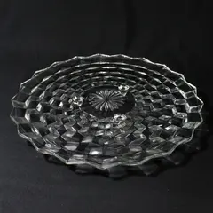 Vintage Fostoria American 3 Toed  Cake Plate 12"