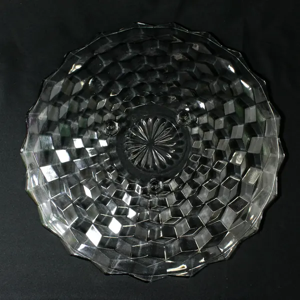 Vintage Fostoria American 3 Toed  Cake Plate 12"