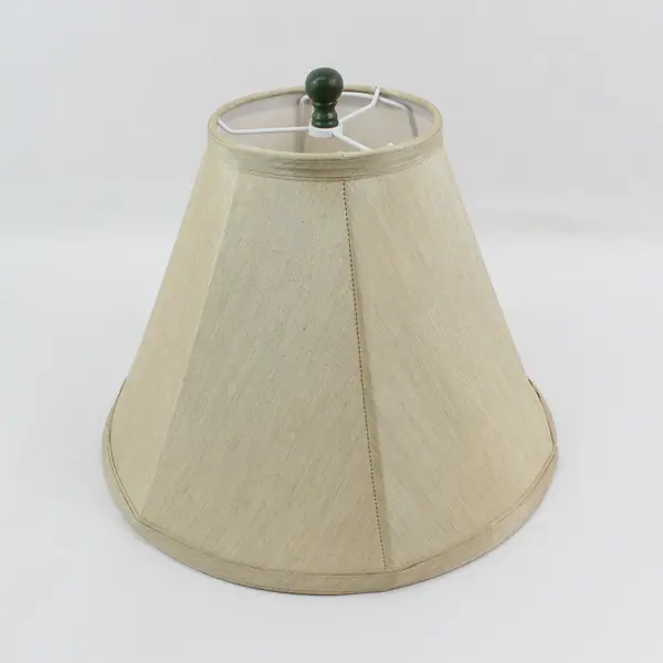 Postmodern Ceramic Table Lamp Brown With A Ribbed Panel Pattern And Gold Trim