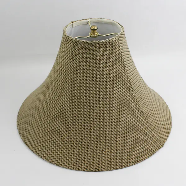 Brown Metal Table Lamp Honey Gold Paneled Textured Shade 30in
