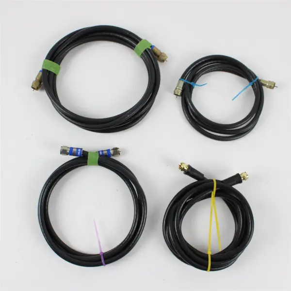 Lot of 4 Coaxial Cables Various Sizes - Pre-Owned, Untested
