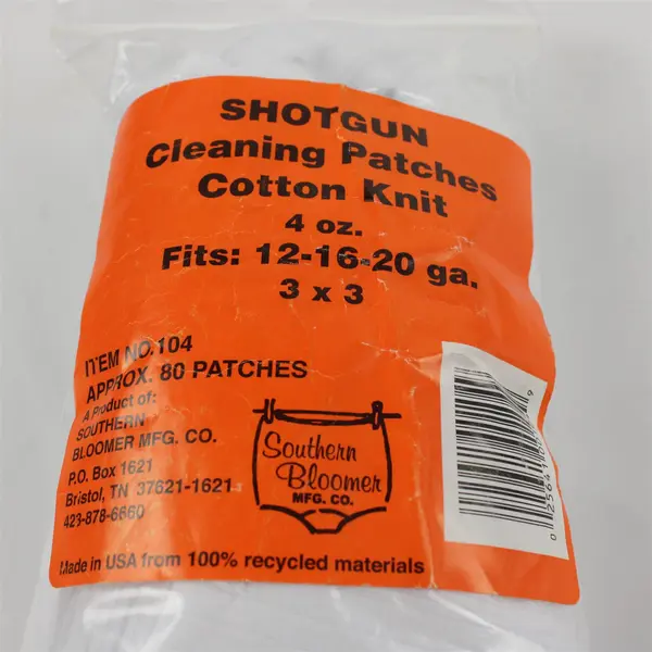 Cotton Knit Shotgun Cleaning Patches For 12, 16, and 20 Gauge
