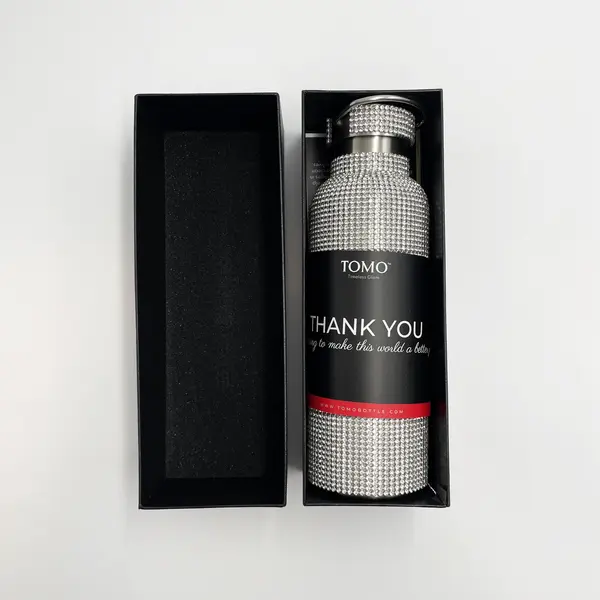 TOMO Silver Sky Diamond Crystal Water Bottle 316 Stainless Steel 750ml/25oz