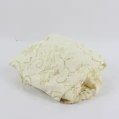 Ecru Synthetic Fiber Lace Scalloped Edge Rectangular Tablecloth 66" x 72"
