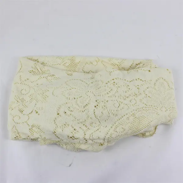Ecru Synthetic Fiber Lace Scalloped Edge Rectangular Tablecloth 66" x 72"