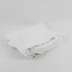 White Damask Rectangular Tablecloth 52" x 80" FLAWED