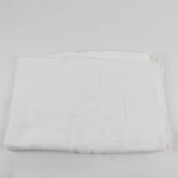 White Damask Rectangular Tablecloth 52" x 80" FLAWED