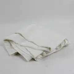 White Floral Damask Round Tablecloth 64" FLAWED