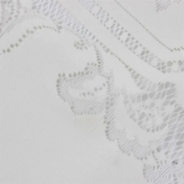 Off-White Floral Machine Lace Square Tablecloth 34" FLAWED