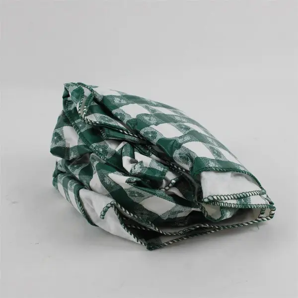 Green Floral Gingham Spill-Resistant Square Tablecloth 50" x 50"