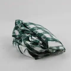 Green Floral Gingham Spill-Resistant Square Tablecloth 50" x 50"