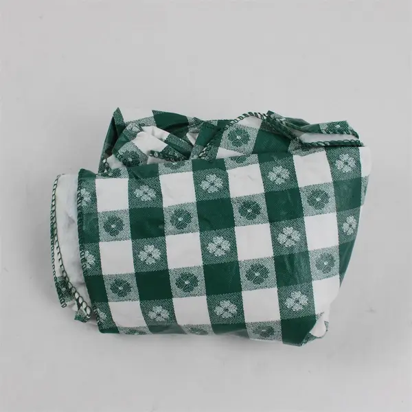 Green Floral Gingham Spill-Resistant Square Tablecloth 50" x 50"