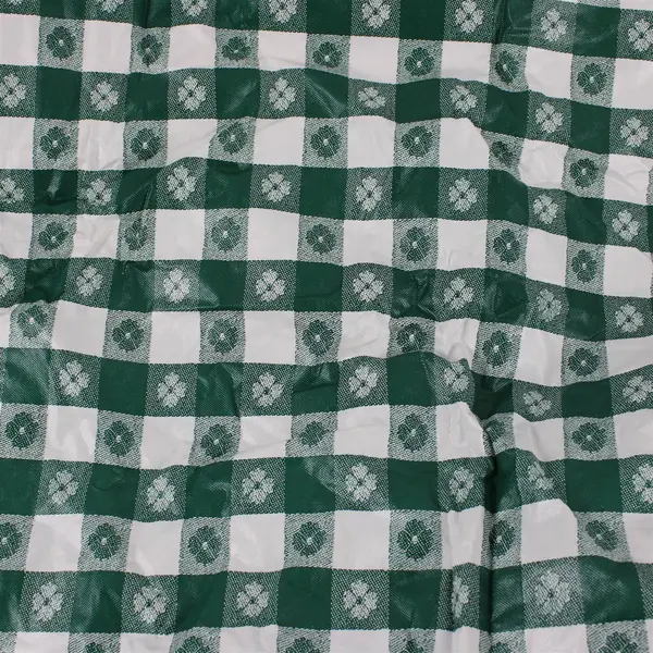 Green Floral Gingham Spill-Resistant Square Tablecloth 50" x 50"