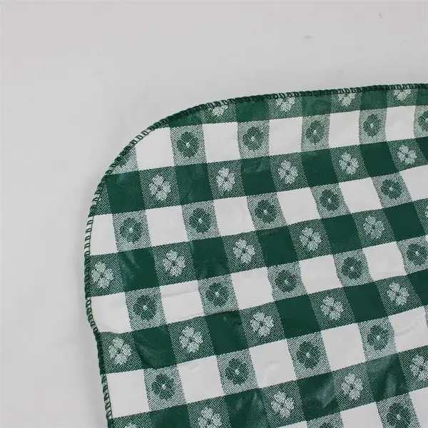 Green Floral Gingham Spill-Resistant Square Tablecloth 50" x 50"