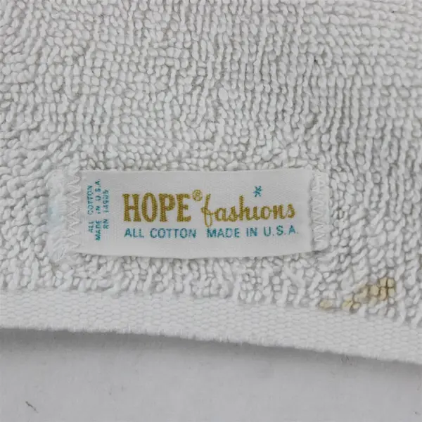 Set of 4 VTG Hope Fashions Yellow Rose Pattern White Cotton Bath Towels FLAWED