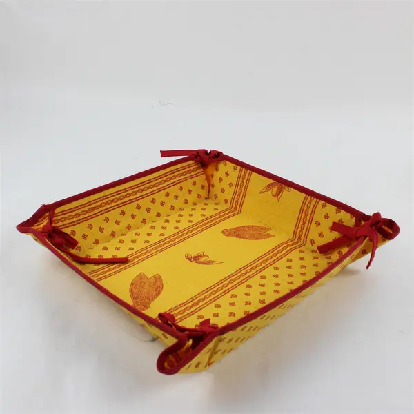 French Provencal-style Cotton Bread Basket & Circular Table Cloth 68"
