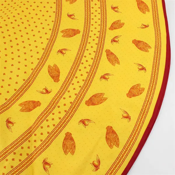 French Provencal-style Cotton Bread Basket & Circular Table Cloth 68"